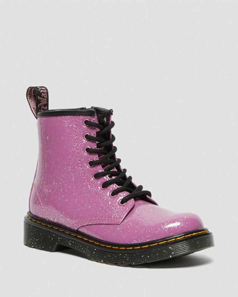 Kids\' Dr Martens Junior 1460 Glitter Lace Up Boots Pink | AU 677SGL